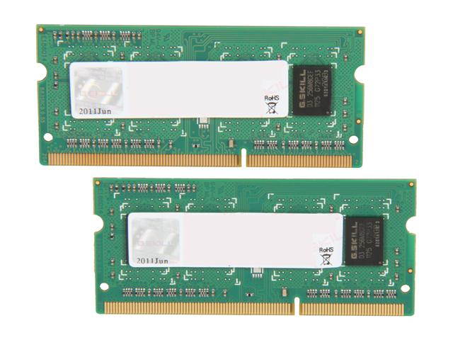 G.SKILL 4GB (2 x 2GB) 204-Pin DDR3 SO-DIMM DDR3 1600 (PC3 12800) Laptop Memory Model F3-12800CL9D-4GBSQ