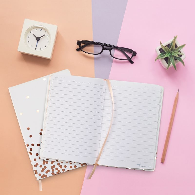 Lined Journal 8.5" x 5.5" Rose Gold Dot - Dabney Lee