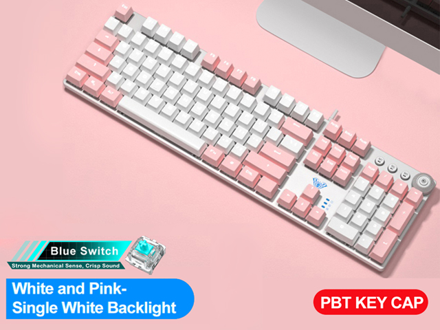 AULA F2058/F2088 Mechanical Gaming Keyboard wrist rest Multimedia Knob, Marco Programming metal panel LED Backlit keyboard for Computer Gamer