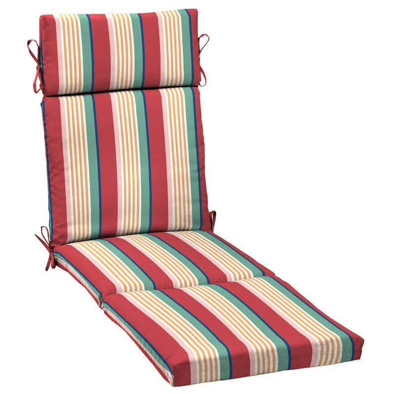 Keeley Stripe Outdoor Chaise Lounge Cushion Red - Arden Selections