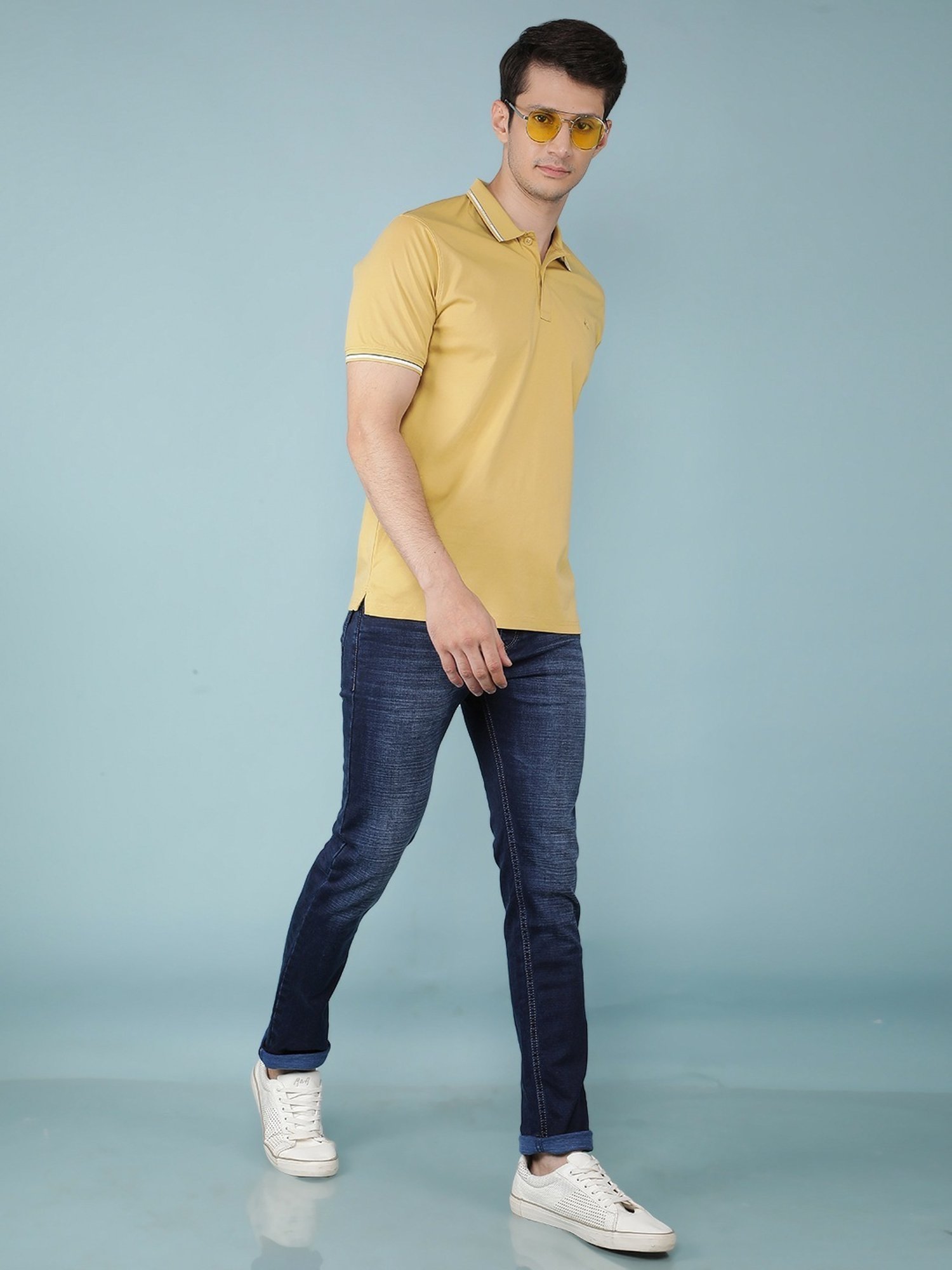 Crimsoune Club Mustard Slim Fit Polo T-Shirt