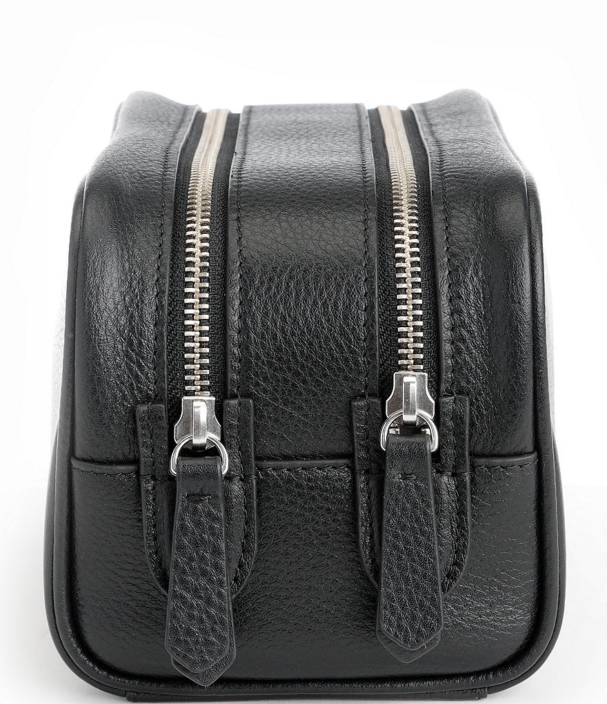 ROYCE New York Leather Double Zip Toiletry Bag