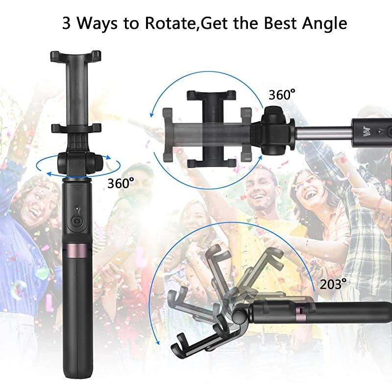 Bluetooth Selfie Stick Tripod, 41 Inch Extendable Phone Camera Tripod Stand with Wireless Remote, Selfie Stick Compatible for iPhone 11/11 Pro/X/XR/Xs Max/8/7s, Galaxy S10/S9/Note 8