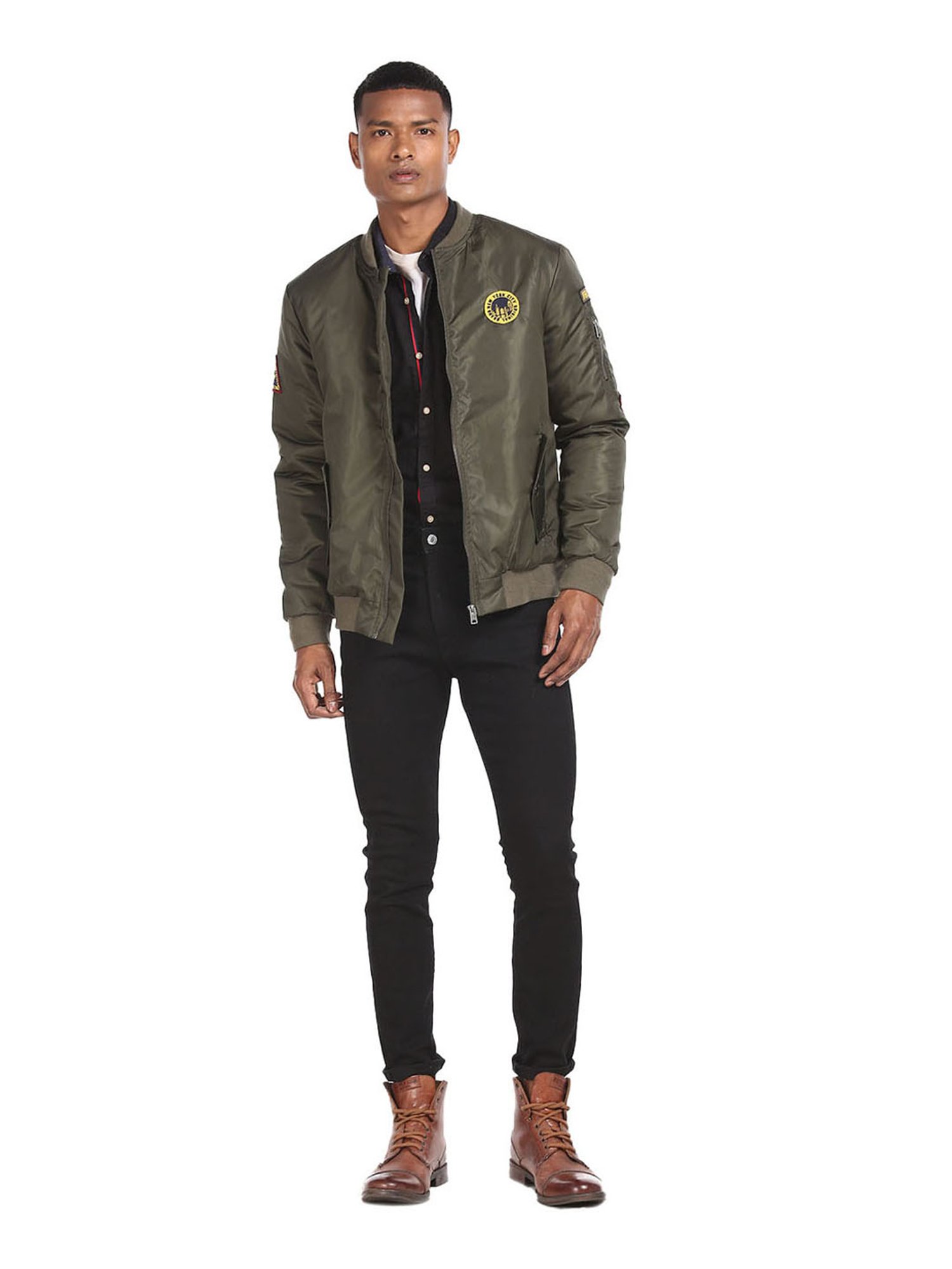 Aeropostale Olive Regular Fit Bomber Jacket
