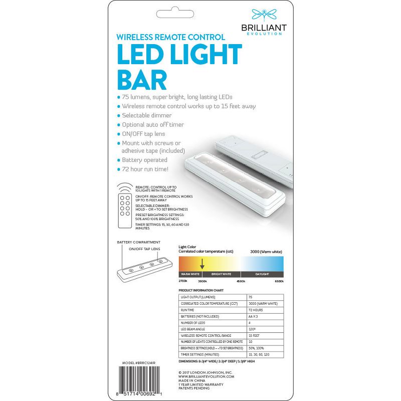 Brilliant Evolution Wireless LED Under Cabinet Light With Remote