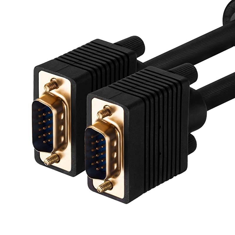 VGA Cable 50Ft VGA to VGA Cable Cord SVGA HD15 Male to Male Monitor Cable Cord Compatible with PC Laptop HDTV Display Projectors and More50Ft15M