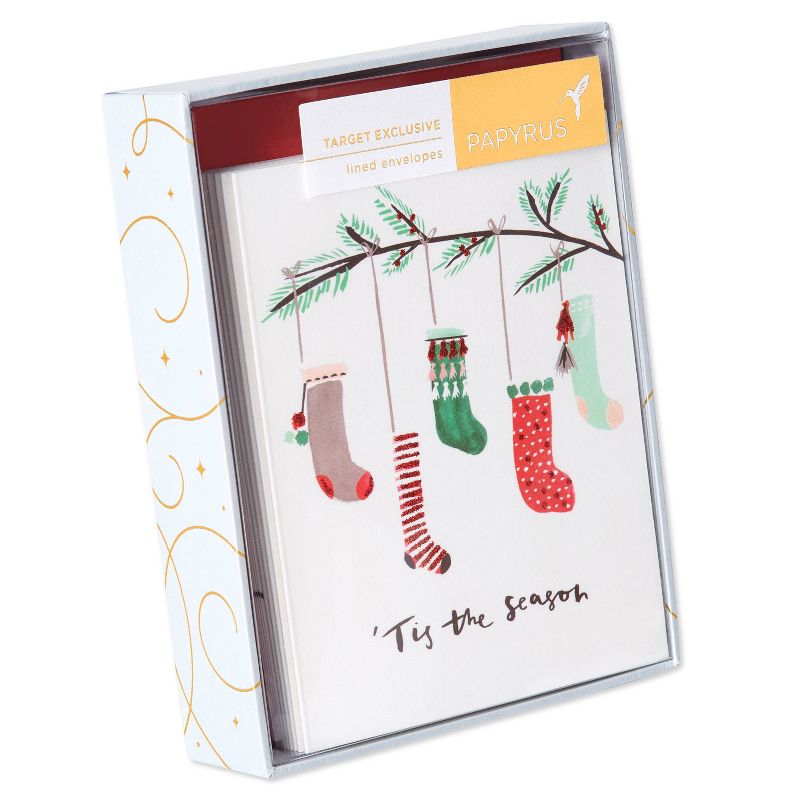 Papyrus Prelude Painterly Stockings Card Pack