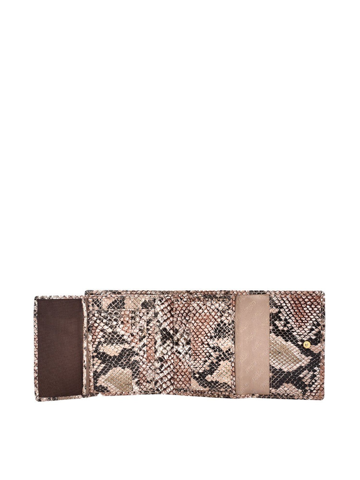 Eske Zinnia Stone Brown Animal Effect Tri-Fold Wallet for Women