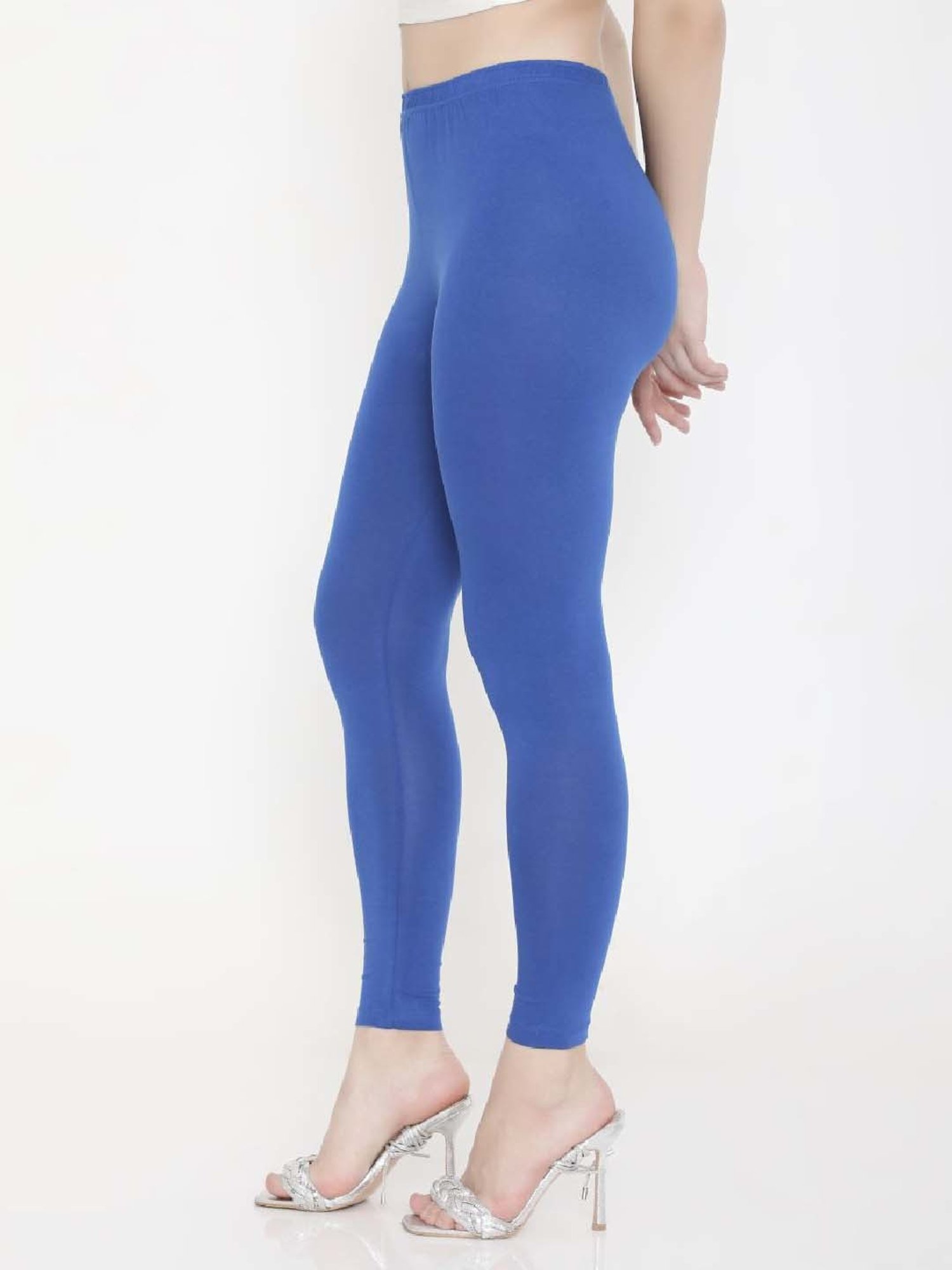 FEELINGS Blue Plain Leggings