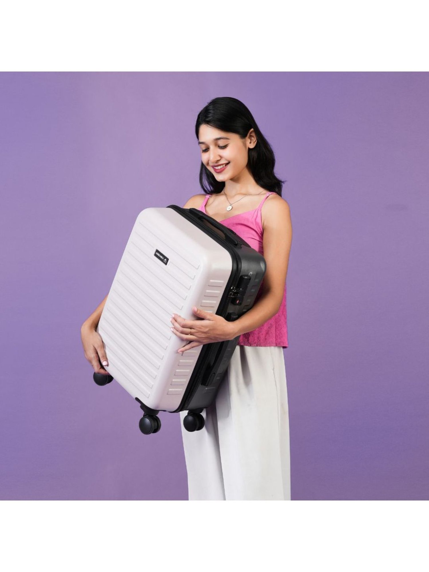 Assembly Ivory & Grey Two Tone Medium Check-in Trolley - 24 inch