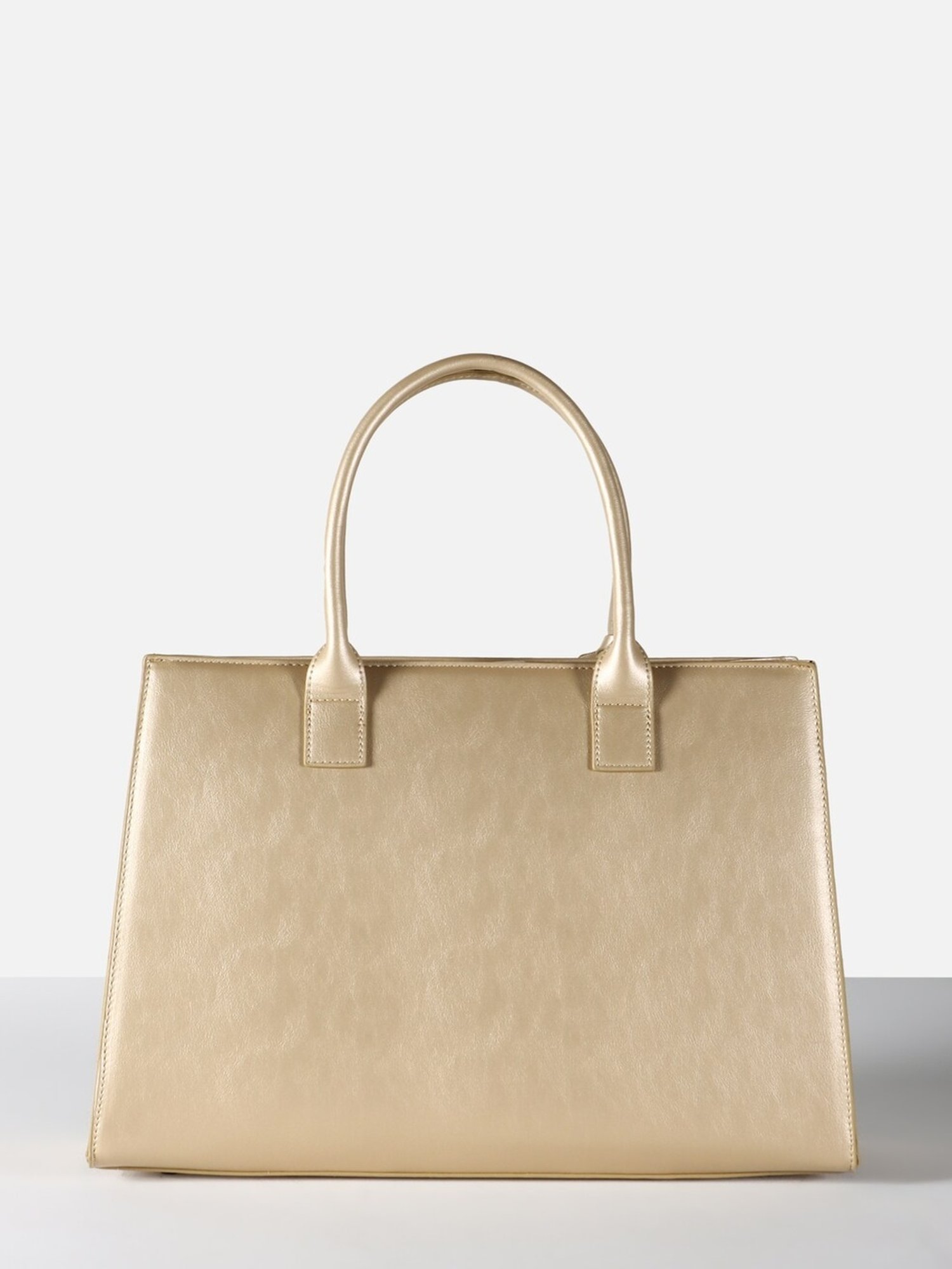 Allen Solly Beige Logo Medium Handbag
