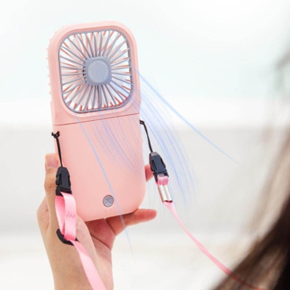 Hanging Neck Fans Mini Portable Folding Small Power Desktop Mute Portable Function Fan Bank Handheld Charge Multi F R1F8