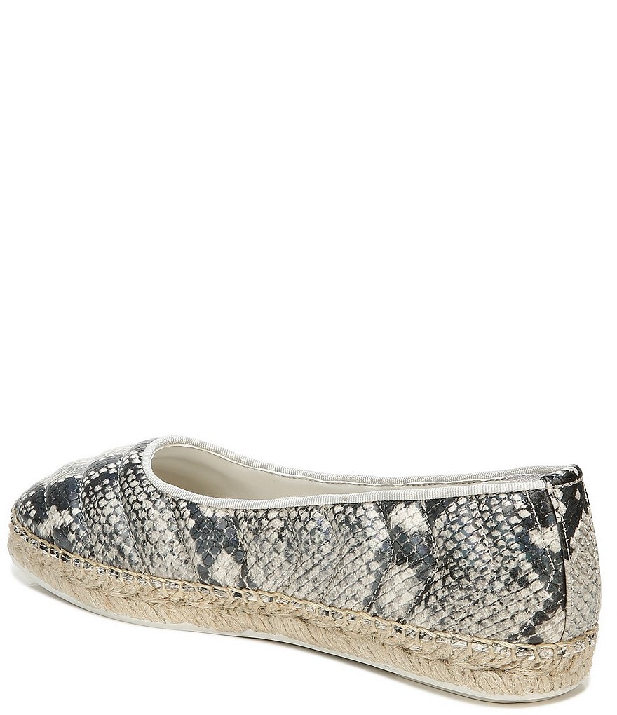 Franco Sarto Kiya Snake Print Leather Slip-On Espadrille Flats