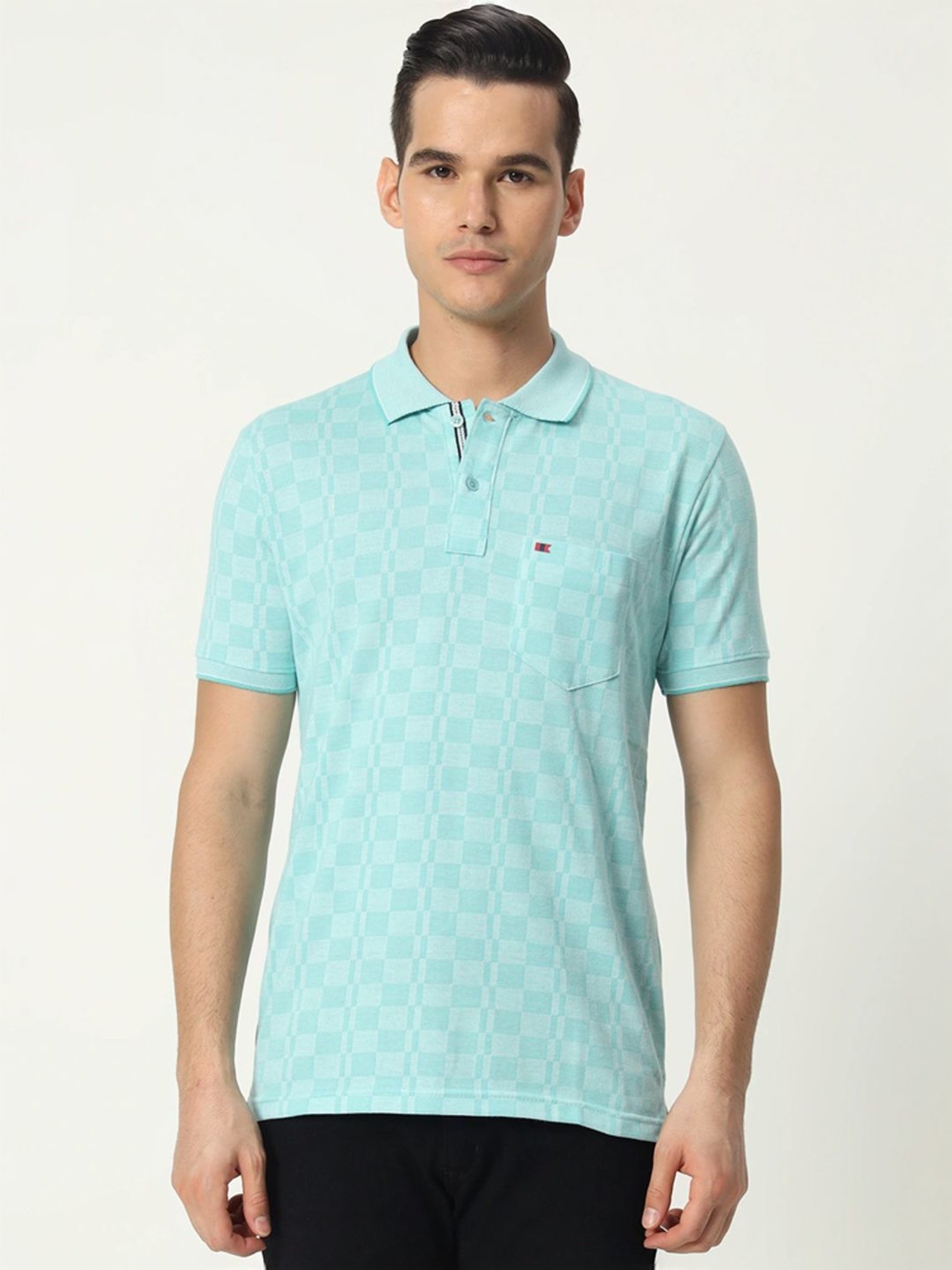 Tab91 Green Regular Fit Printed Polo T-Shirts