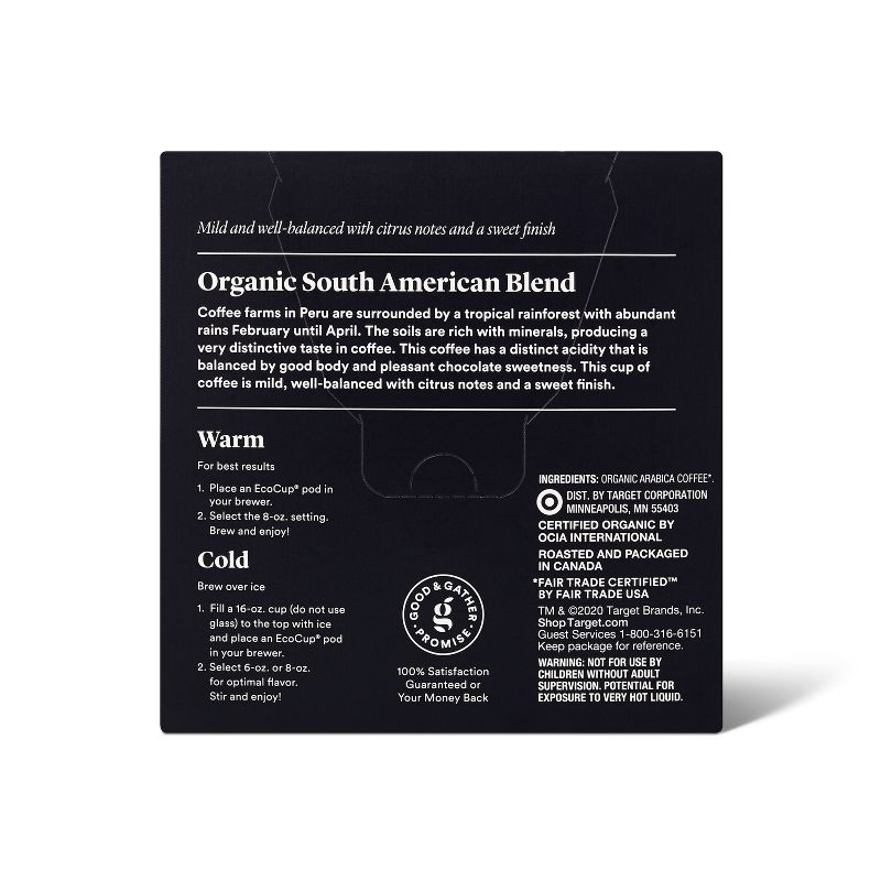 Signature Organic South American Single Origin Medium Roast Coffee - Single Serve Pods 16ct - Good & Gather™