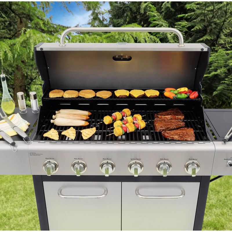Kenmore 6-Burner XL Grill with Side Propane Gas Burner PG-40611S0L