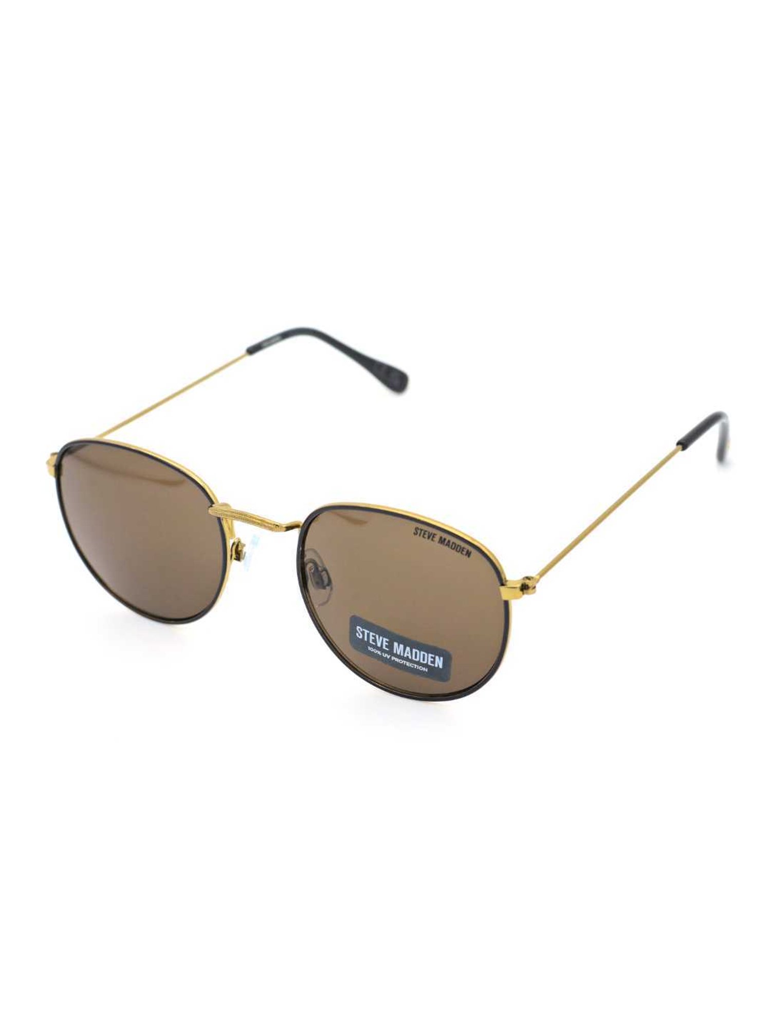 STEVE MADDEN Gold Oversize Irregular Sunglasses for Men