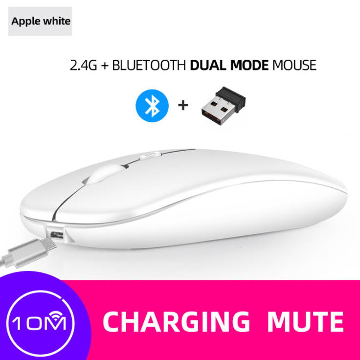 Rechargeable wireless mouse mute 2.4G office mouse with 500 mAh built-in battery
