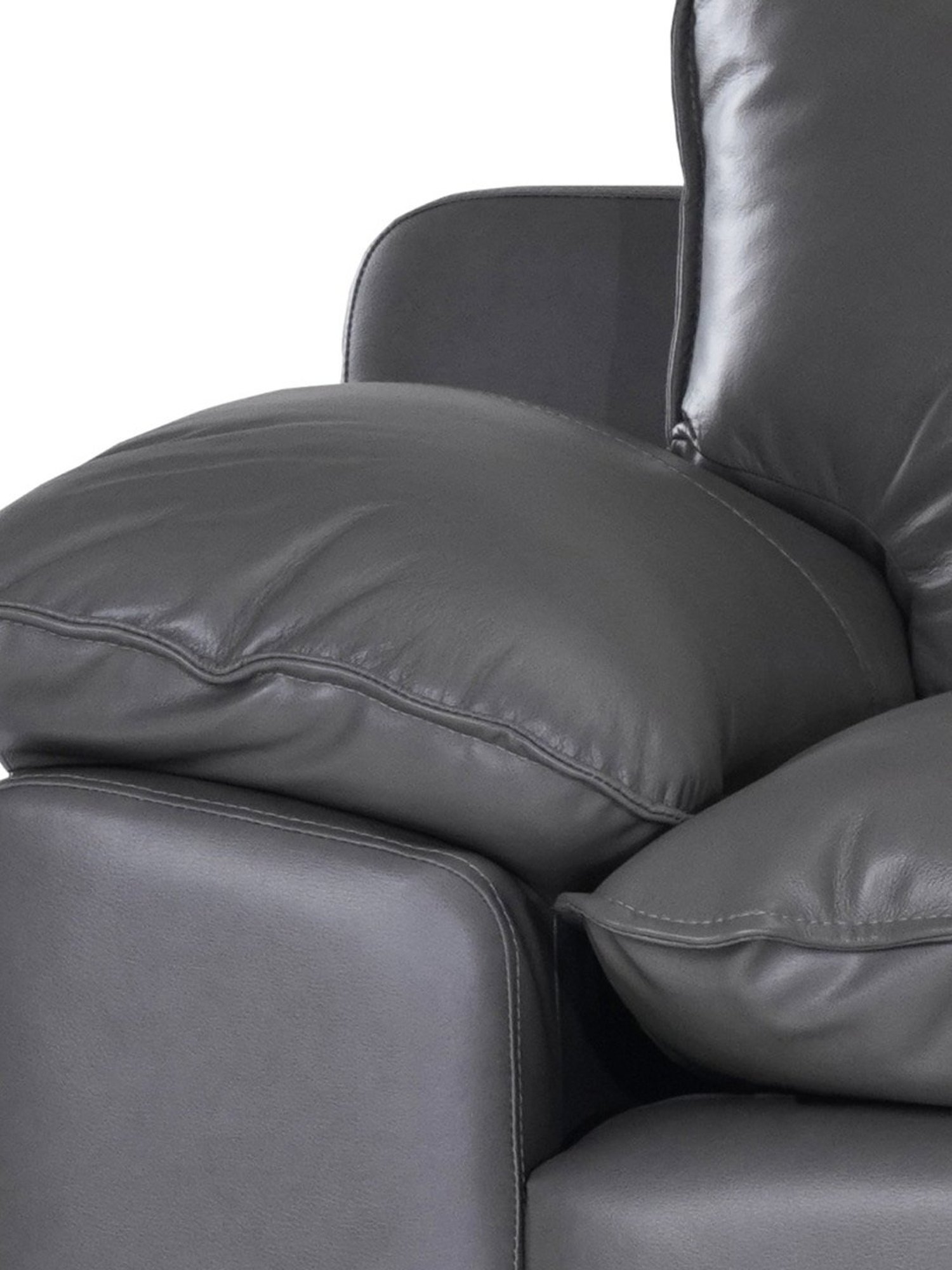 Durian Berry Black Premium Leatherette 2 Seater Sofa