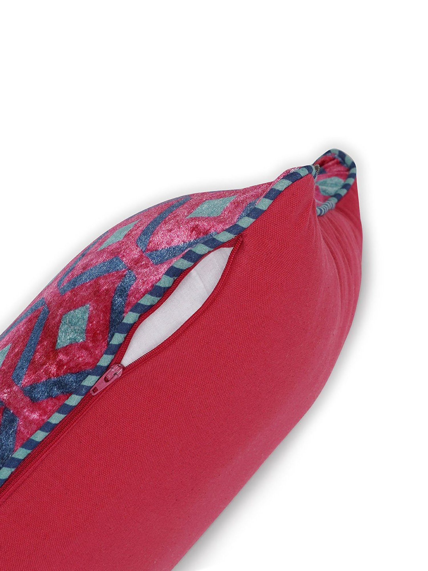 Pure Home and Living Pink Cotton Geometric Cushion Cover