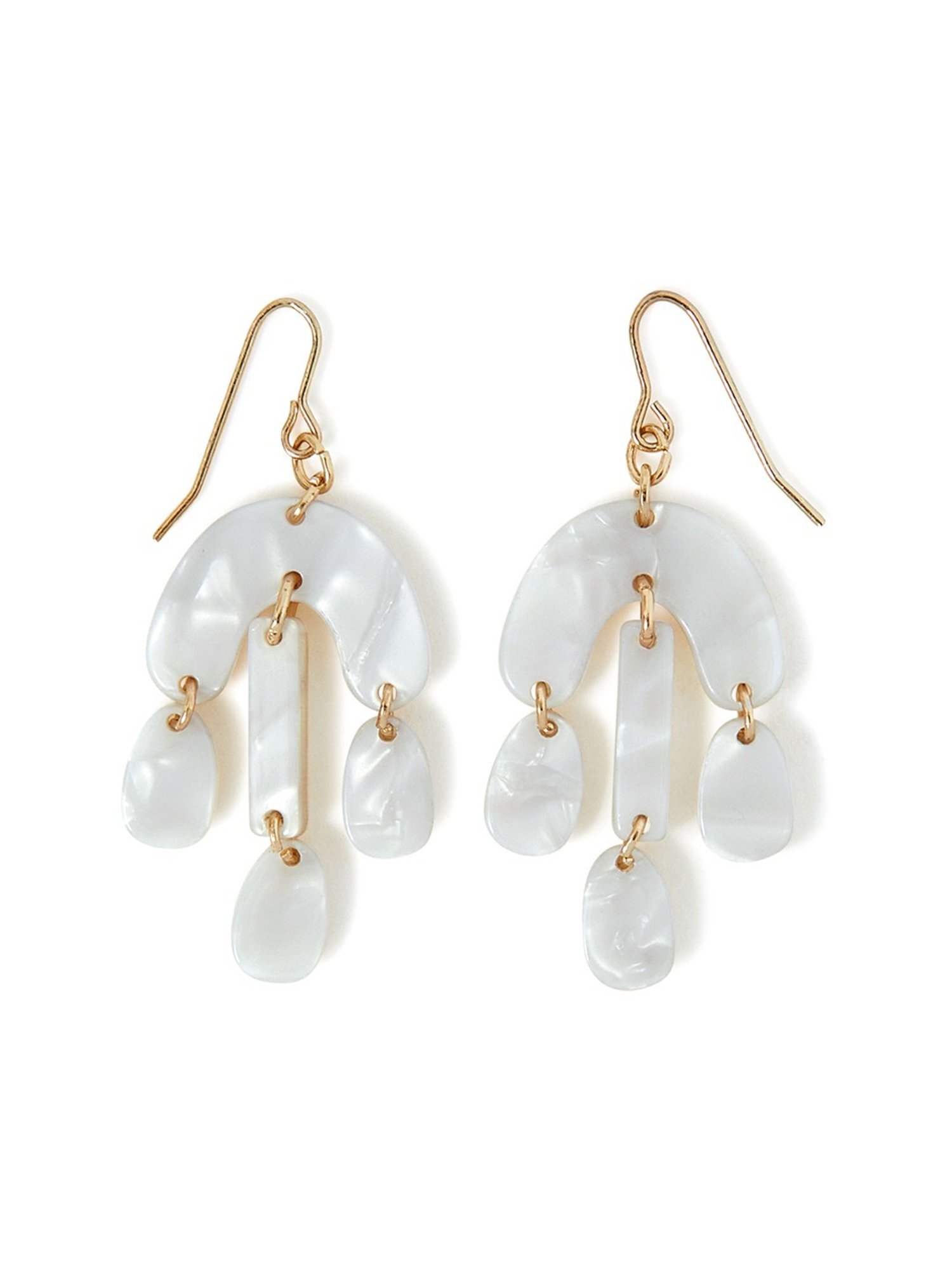 Accessorize London Pearlised Mixed Shape Dangler Earrings