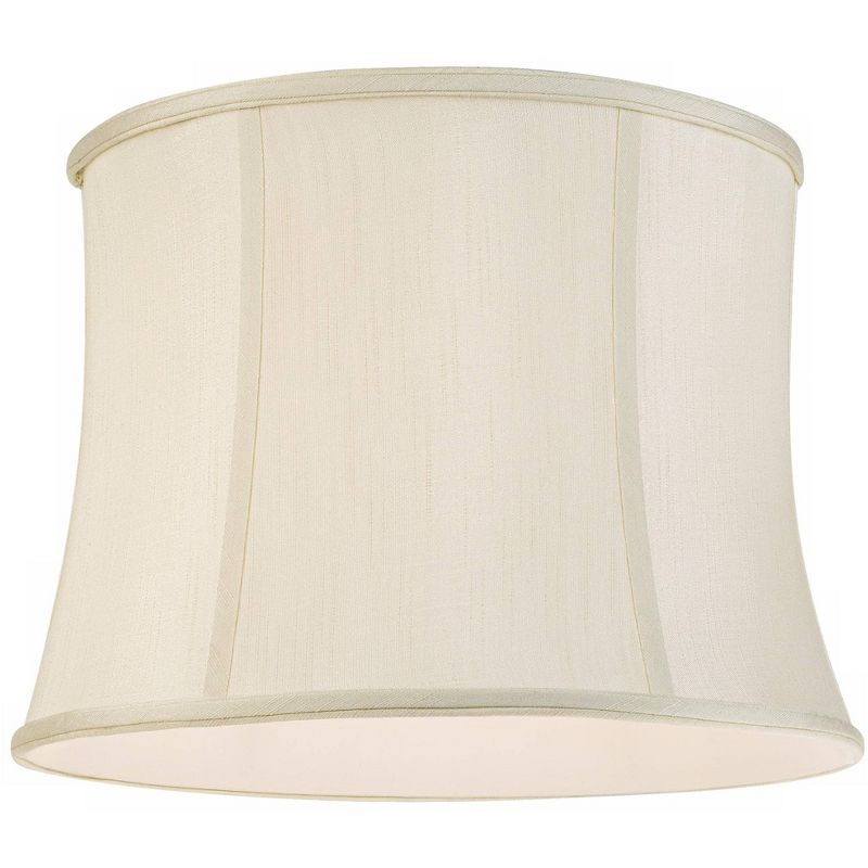 Imperial Shade Creme Classic Medium Drum Lamp Shade 14" Top x 16" Bottom x 12" High (Spider) Replacement with Harp and Finial