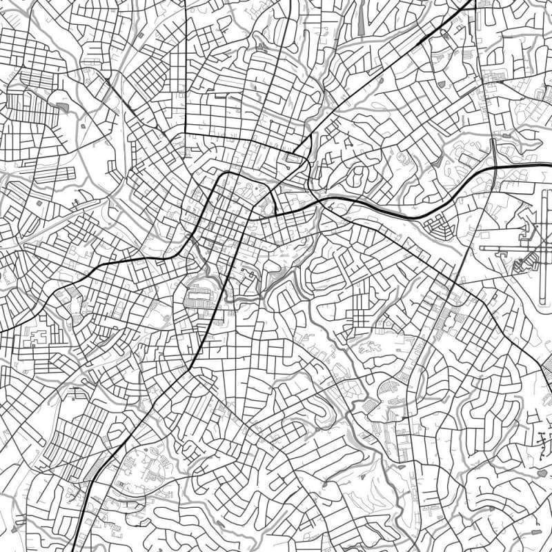 Greenville - South Carolina Classic Map Print