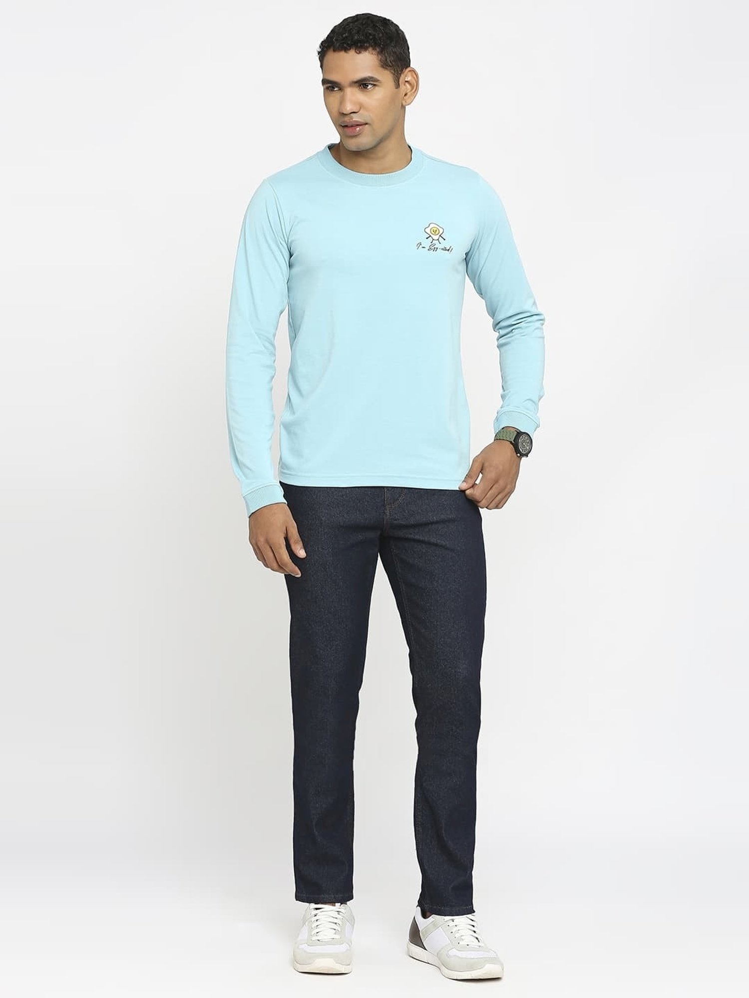 Basics Aqua Cotton Muscle Fit T-Shirt