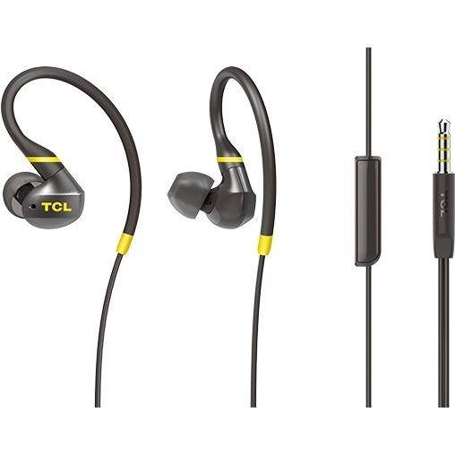 tcl actv100 inear active noise isolating wired headphones with builtin mic  black