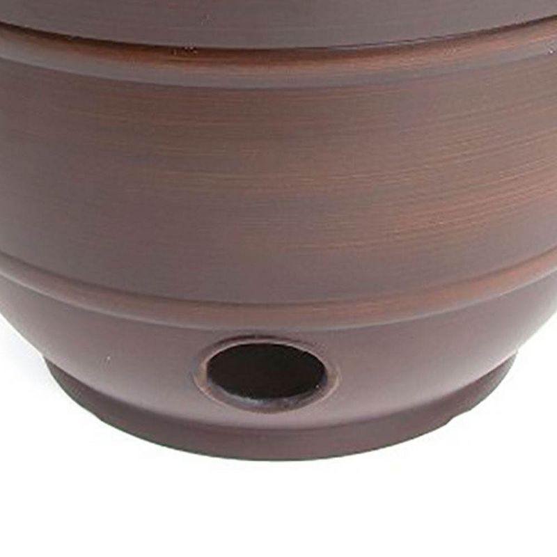 Liberty Garden LBG1924 Banded High Density Resin Hose Holder Pot with Drainage for Backyard, Garden, or Home, Bronze