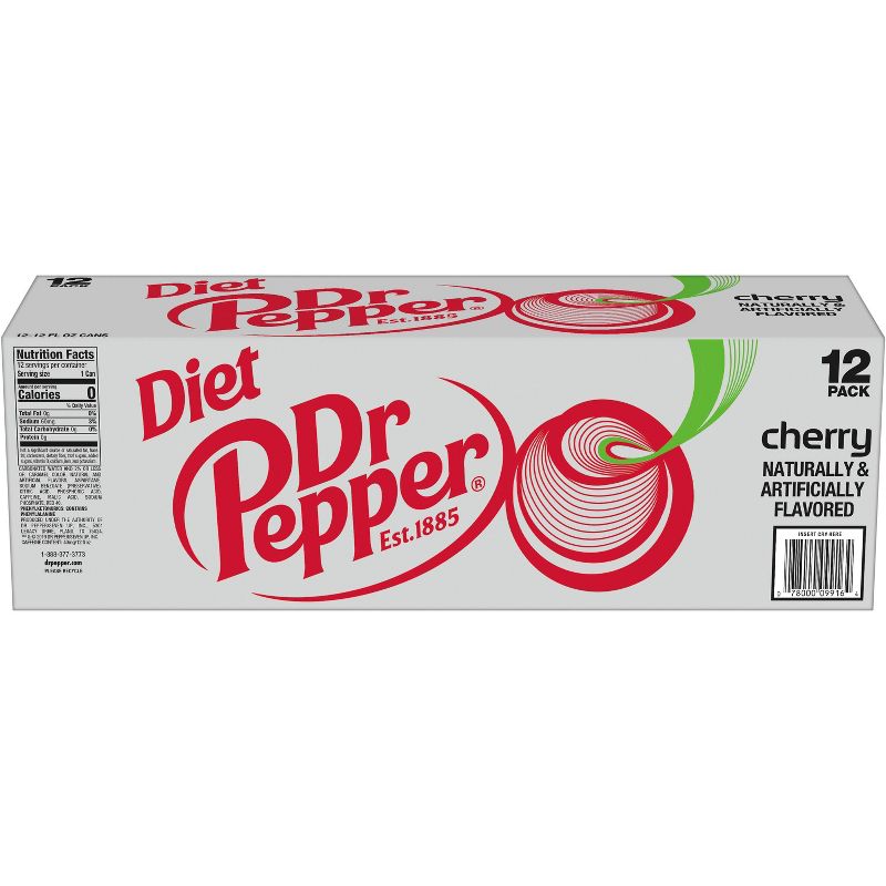 Diet Dr Pepper Cherry Soda - 12pk/12 fl oz Cans
