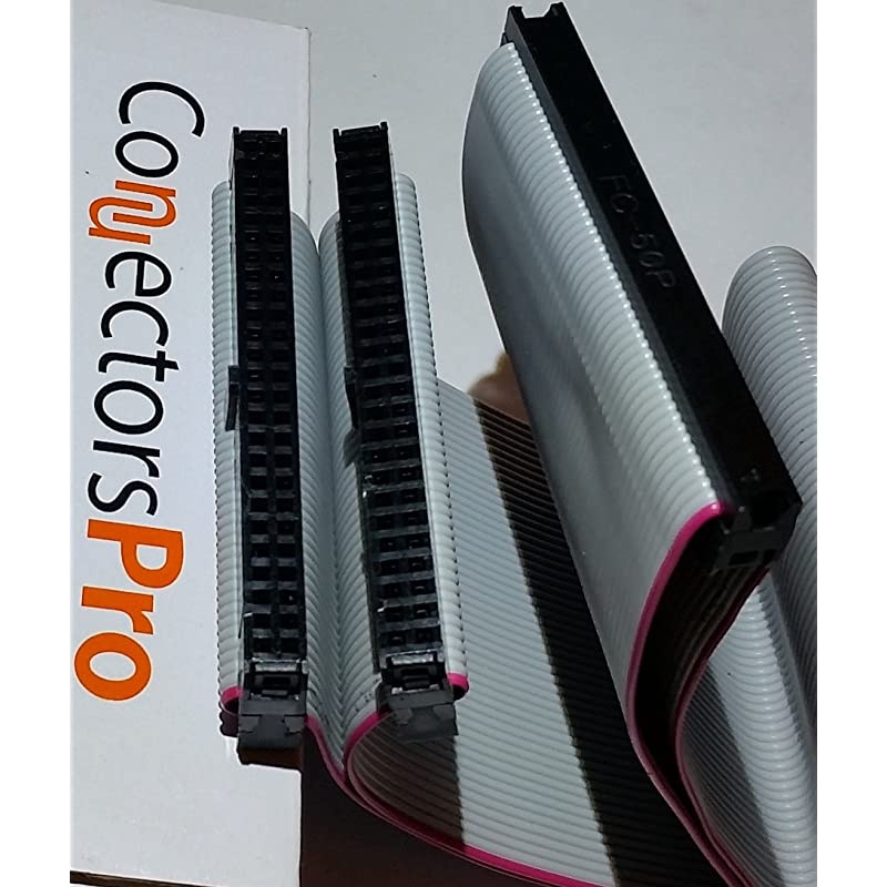 PC Accessories  24 Inches 3 Female Connectors IDC 2x25 50P SCSI Internal Flat Ribbon Cable 24 SCSI1 50 Pins