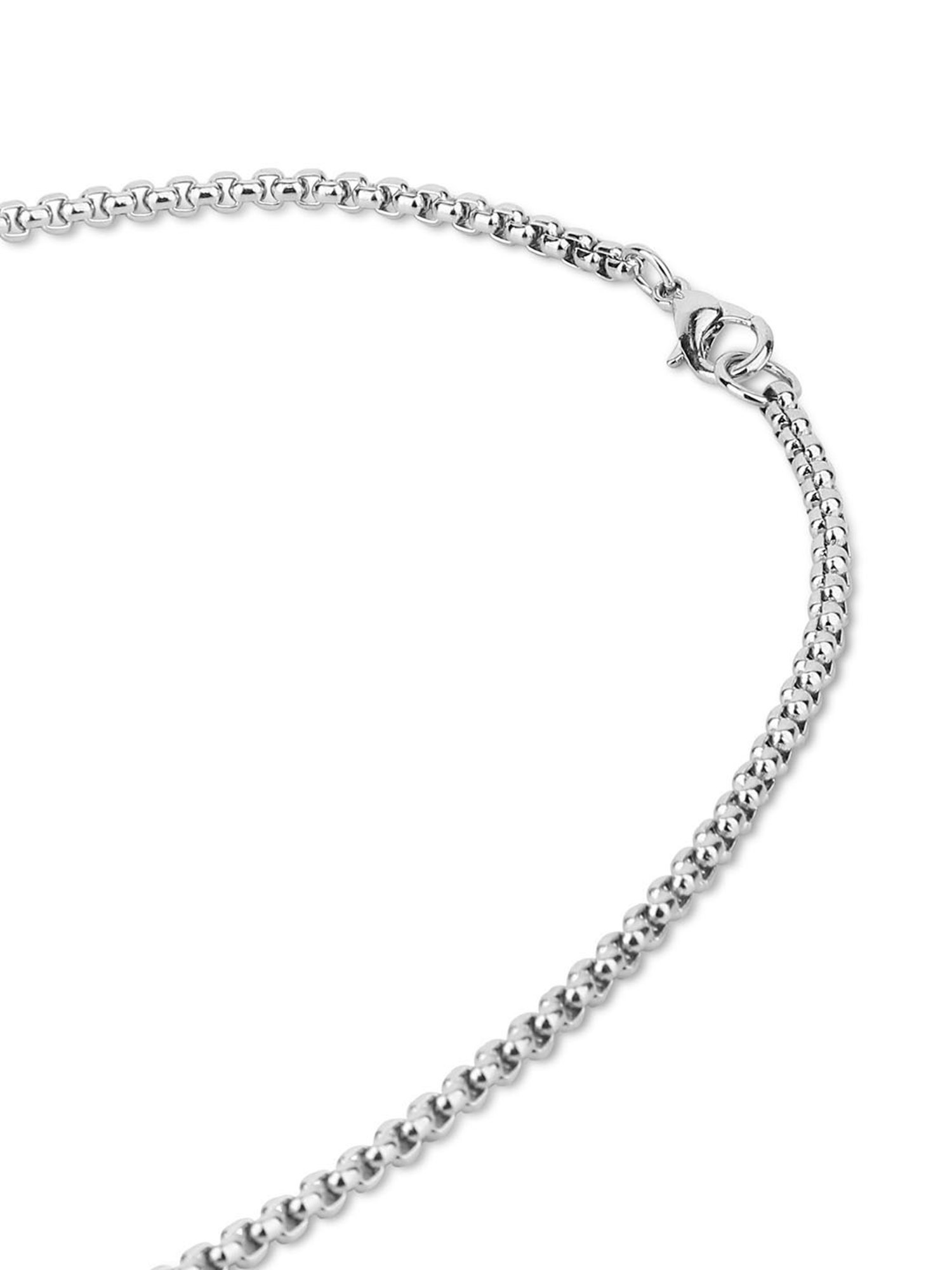 The Bro Code Silver-Plated Cross Multi Charm Pendant Necklace For Men