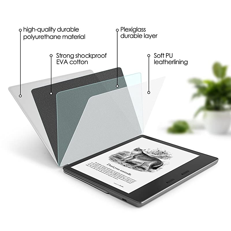 Colorful Case for All-New Kindle Oasis (10th Gen, 2019 Release & 9th Gen, 2017), Premium PU Leather Cover with Auto Wake/Sleep, Strong Adsorption for 7&rsquo;&rsquo;Kindle Oasis, The Boy and Fox