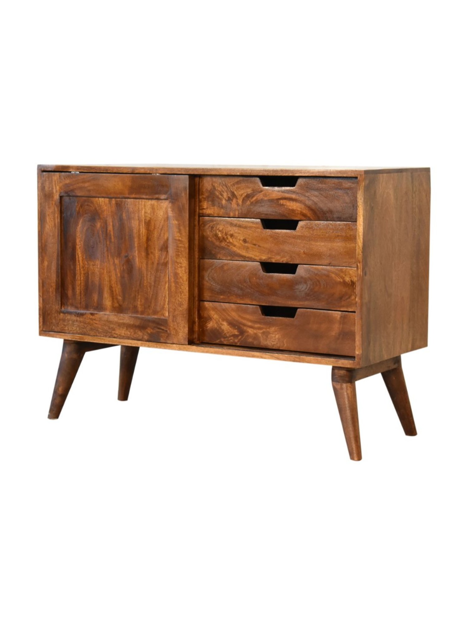 Artisan Furniture Chestnut Sliding Brown Wood Cabinet