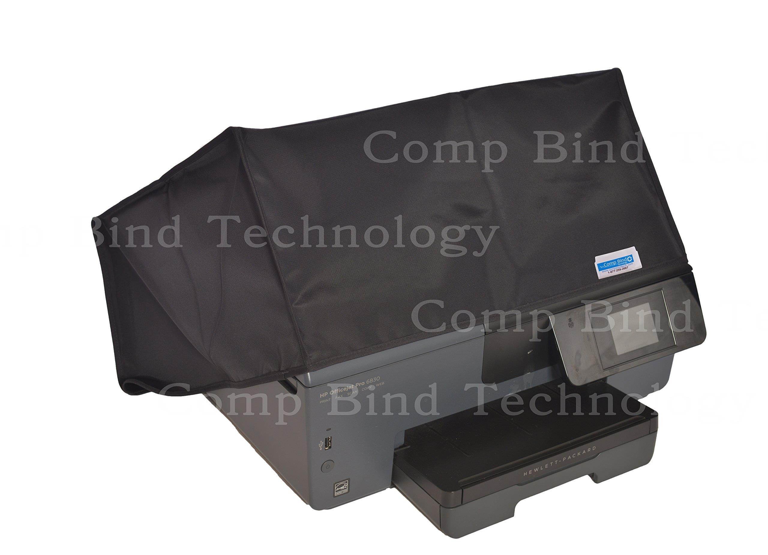 comp bind technology printer dust cover for hp envy photo 7855 allinone printer, black nylon antistatic dust cover by viziflex seels, 17.8''w x 16.2''d x 7.5''h''