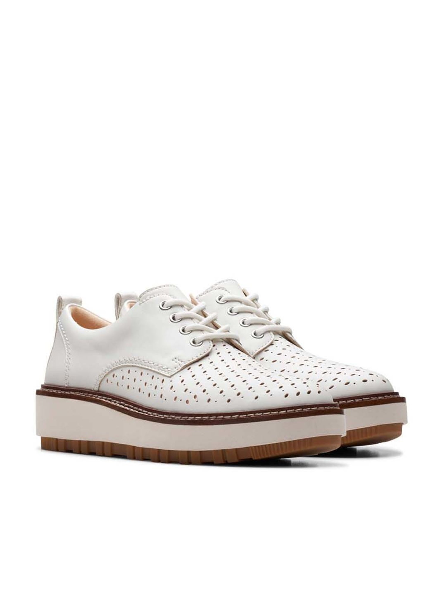 Clarks Women's OriannaW Off White Derby Shoes