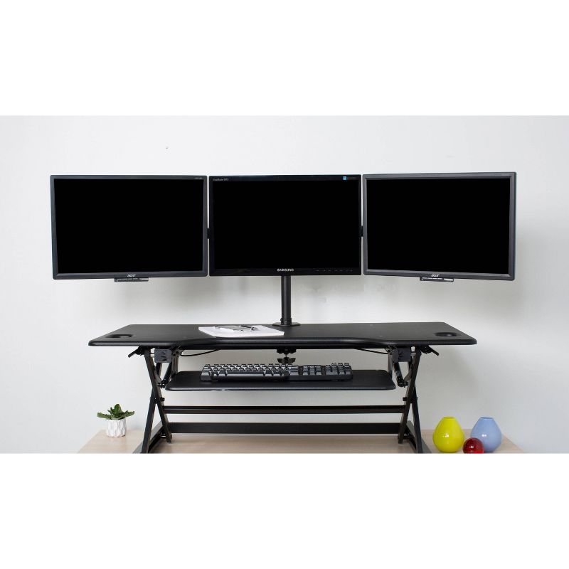 Triple Monitor Desk Mount Black - Rocelco