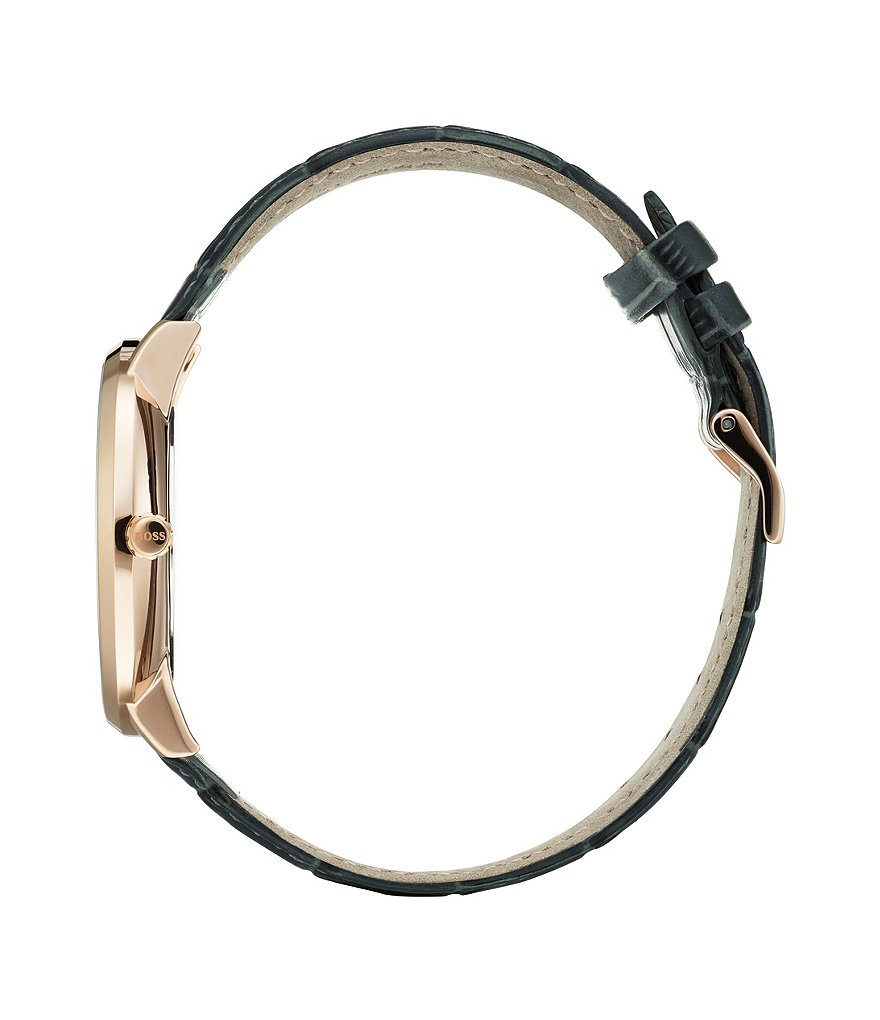 BOSS Hugo Boss William Grey Croc Leather Watch