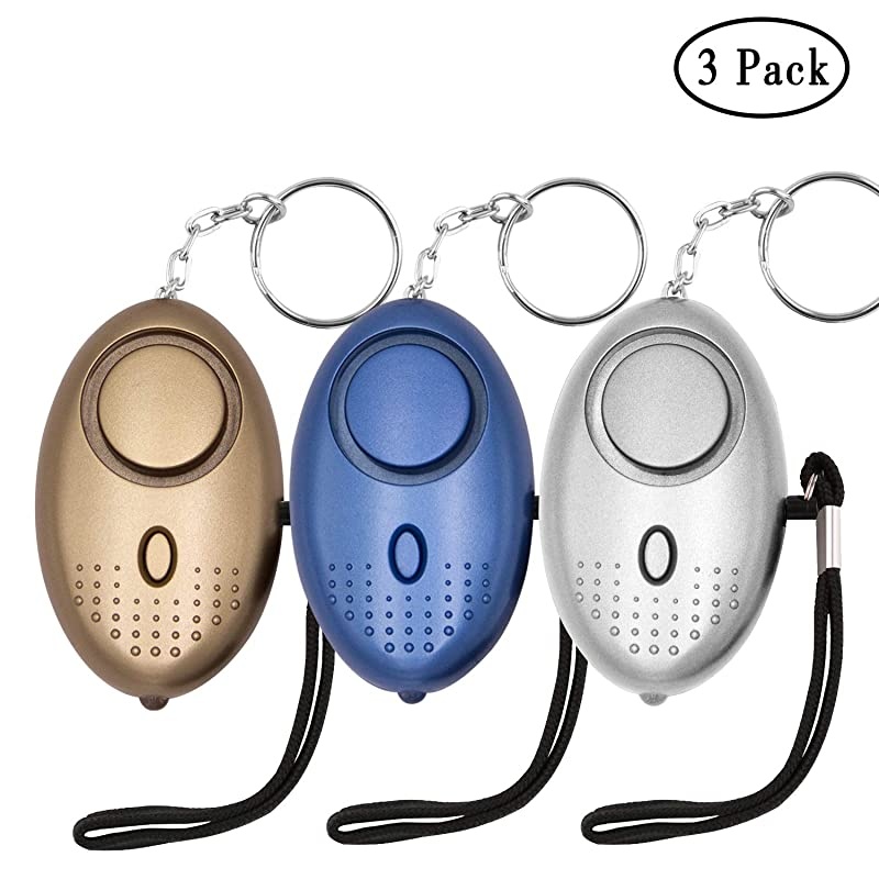 Safe Sound Personal Alarm  3 Pack 145DB Personal Security Alarm Keychain with LED Lights Emergency Safety Alarm for Women Men Children Elderly