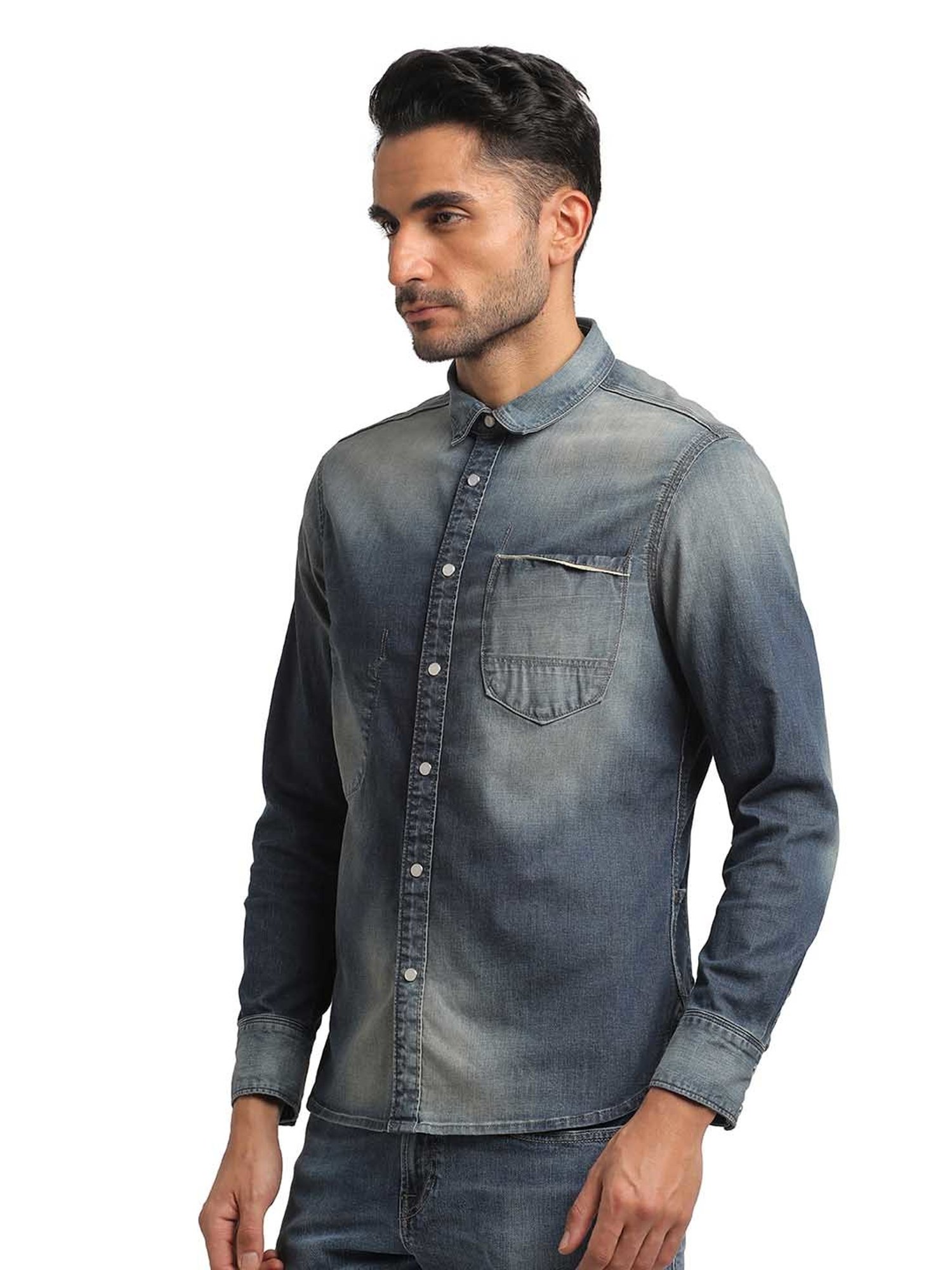 EVERBLUE Blue Regular Fit Shirt