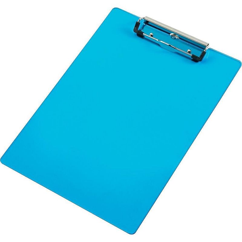 Saunders Acrylic Clipboard 1/2" Capacity Holds 8-1/2w x 12h Transparent Blue 21567