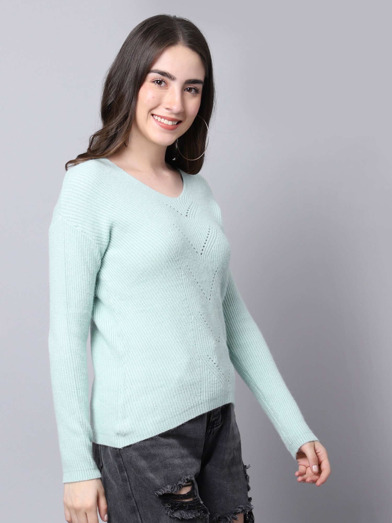 TAG 7 Green Regular Fit Sweater