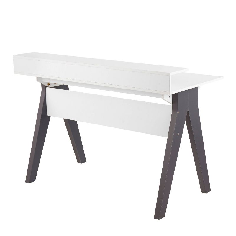 Wishbone Contemporary Computer Desk Wood Gray/White - LumiSource