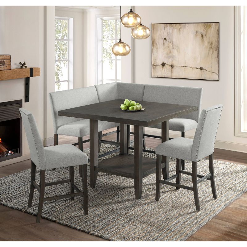 Parsons Upholstered Corner Bench Light Gray - Lane Home Furnishings