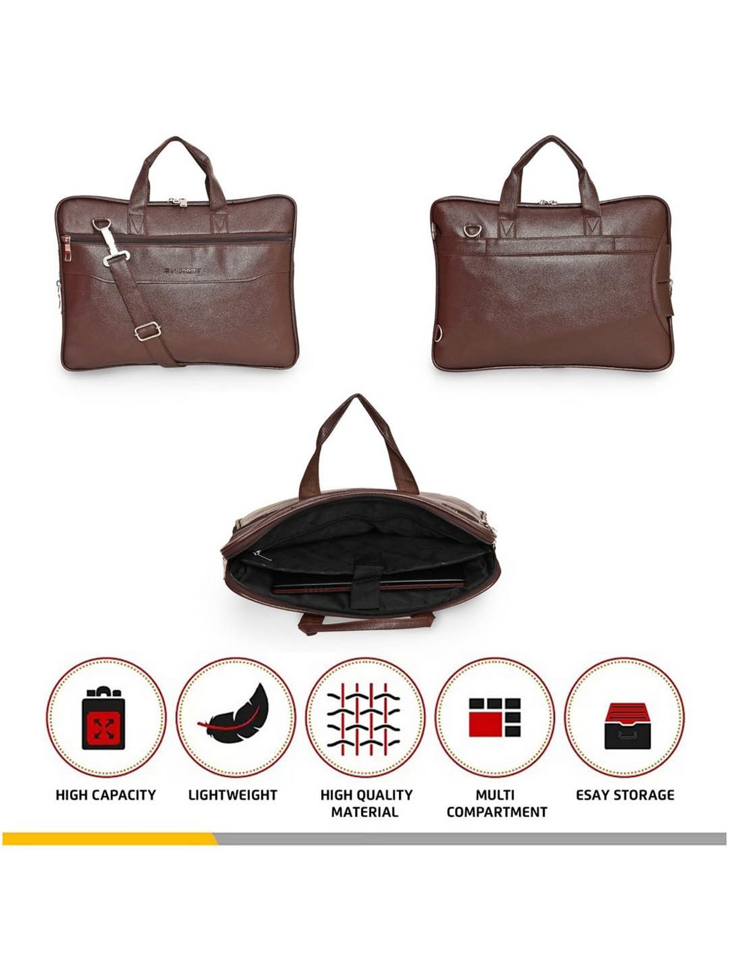 Priority Brown Synthetic Large Messenger Bag