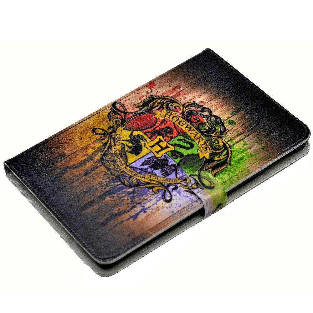 Unique! Hogwarts Art Colorful Paint Splatter Pattern Leather Flip Stand Case Cover for 2015 Apple iPad Mini 4 (4th Generation iPad mini4)