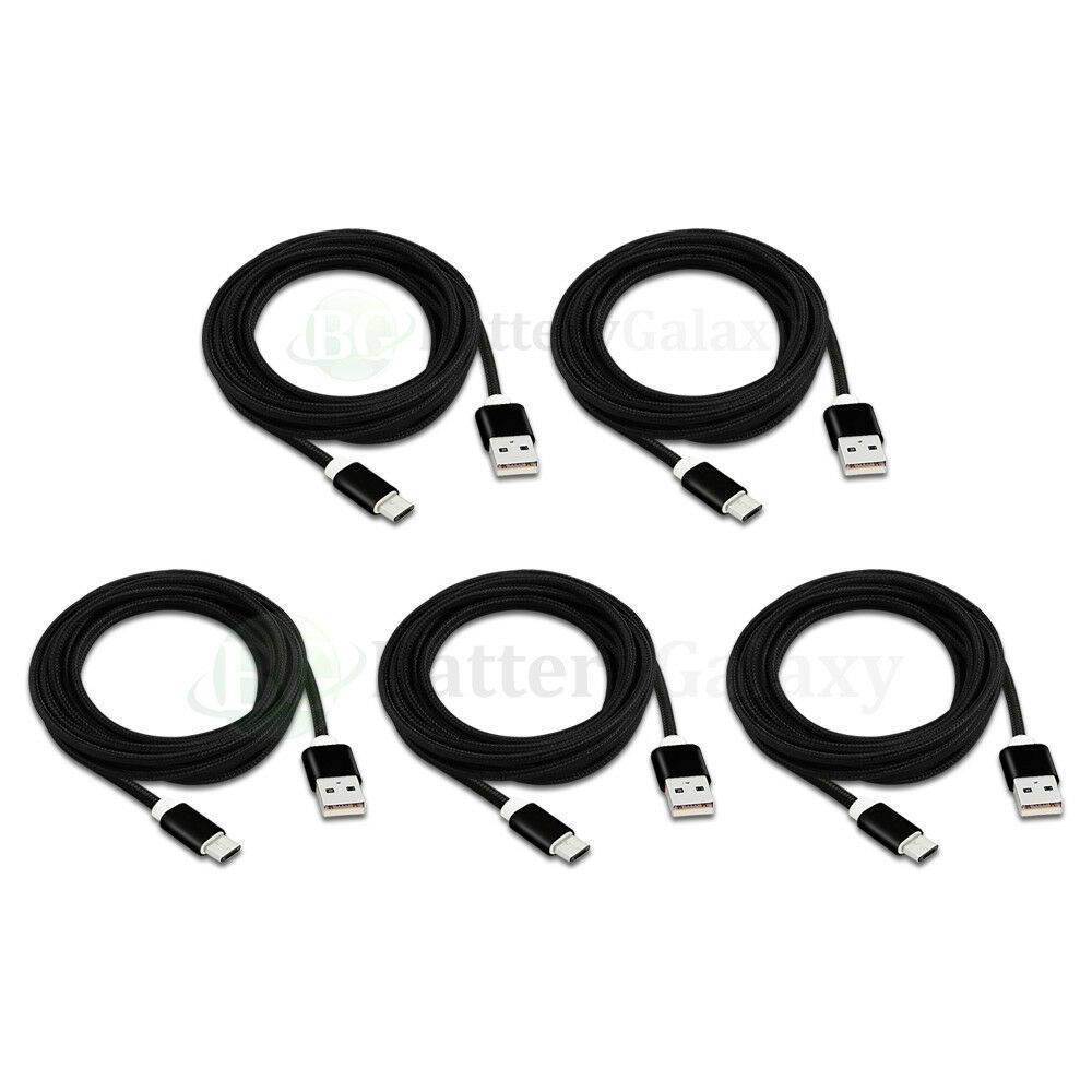 1-100 Lot USB Type C 10FT Braided Charger Data Cable Cord for Android Cell Phone