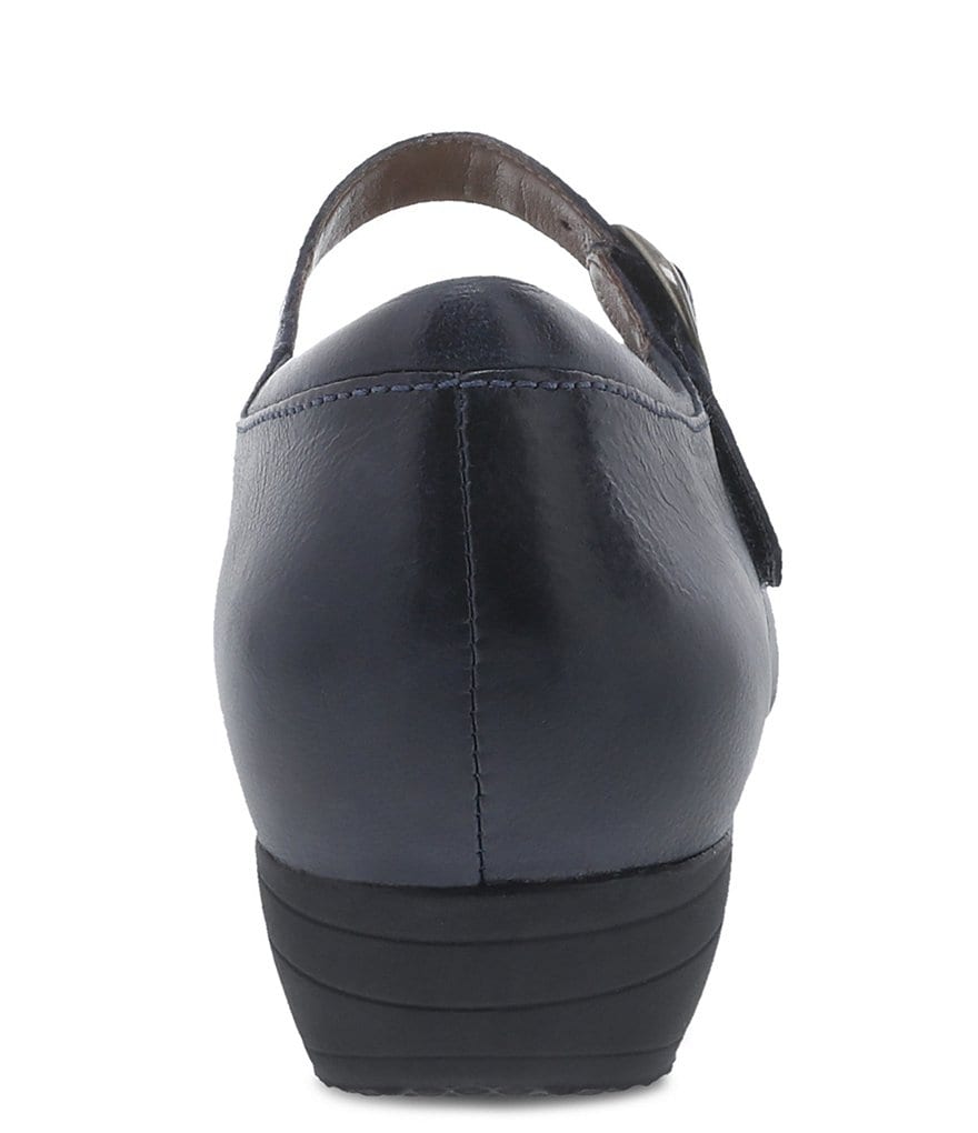 Deltan Tessa Croc-Embossed T-Strap Block Heel Pumps