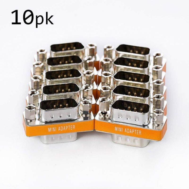 KINGDEE INC DB9 Null Modem Adapter Male to Male 10 Pack